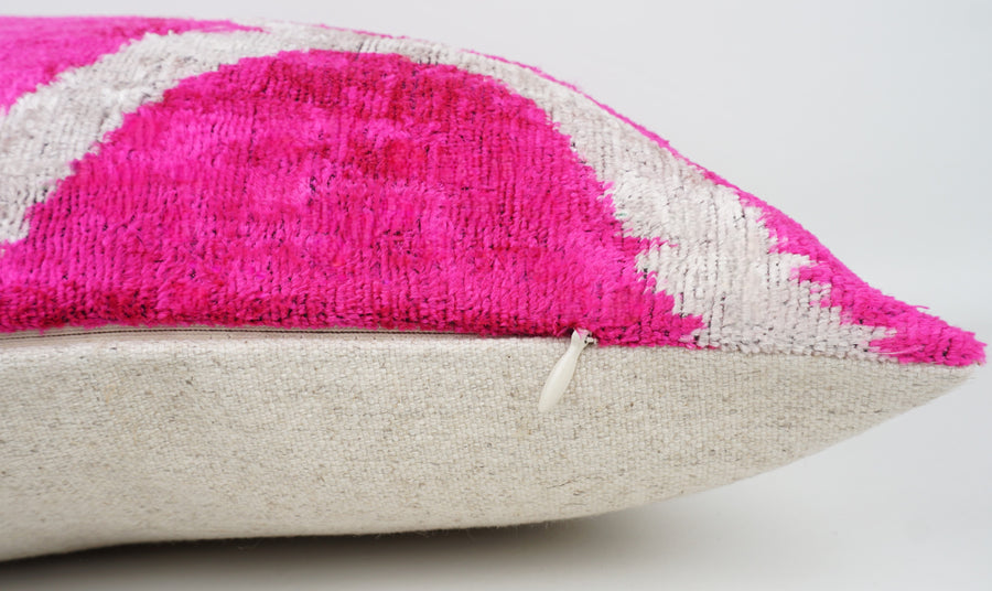 HANDMADE- IKAT SILK/VELVET PILLOWCASE