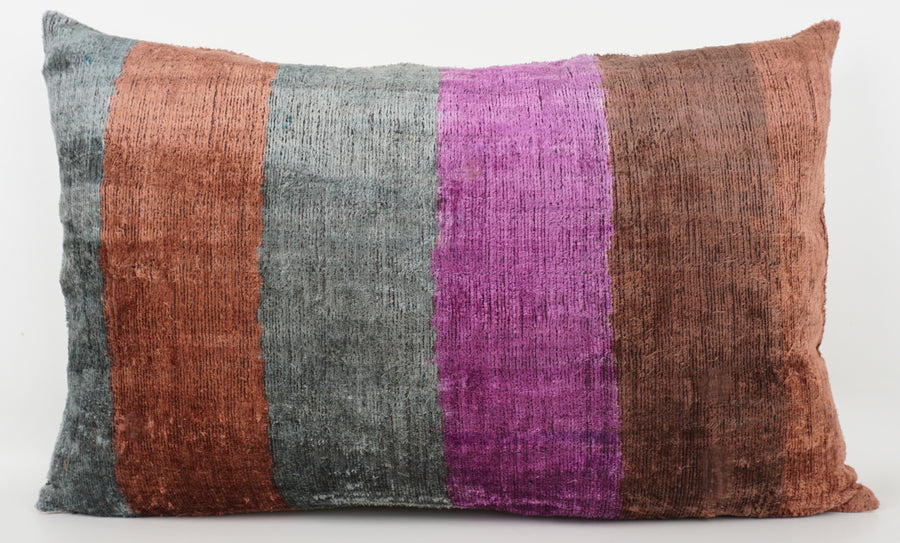 HANDMADE- IKAT SILK/VELVET PILLOWCASE
