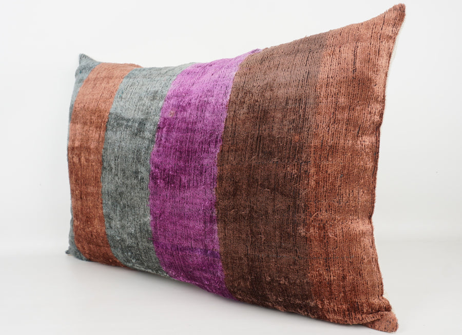 HANDMADE- IKAT SILK/VELVET PILLOWCASE