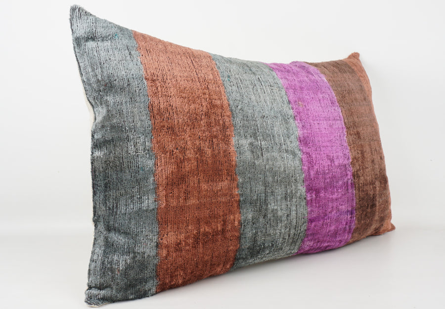 HANDMADE- IKAT SILK/VELVET PILLOWCASE
