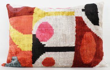 HANDMADE- IKAT SILK/VELVET PILLOWCASE