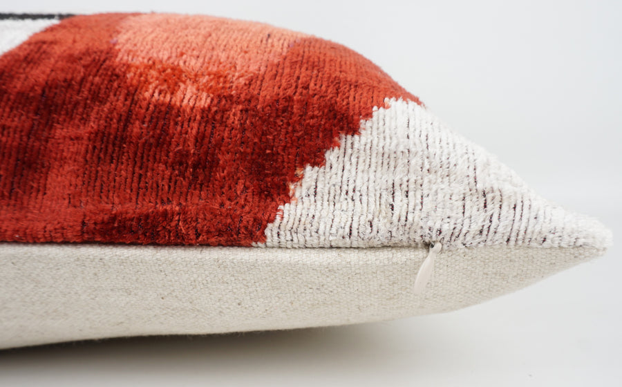 HANDMADE- IKAT SILK/VELVET PILLOWCASE