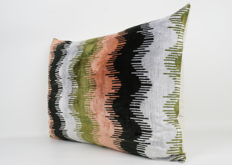 HANDMADE- IKAT SILK/VELVET PILLOWCASE