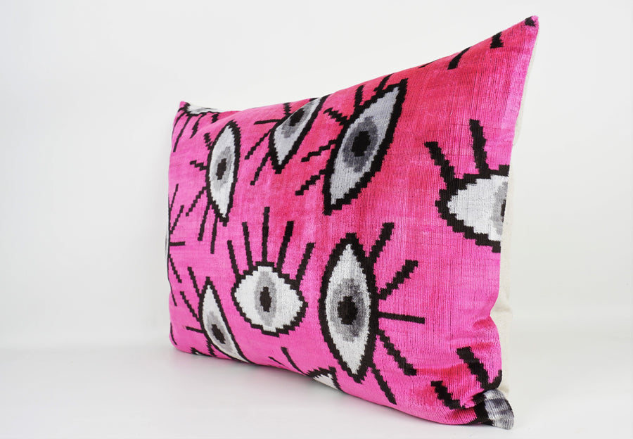 HANDMADE- IKAT SILK/VELVET PILLOWCASE