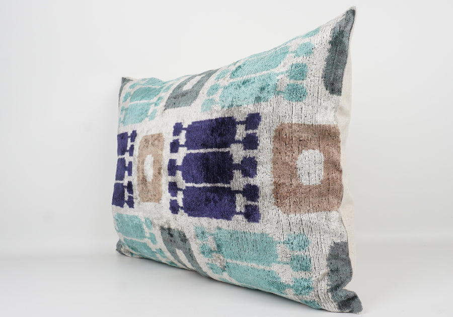 HANDMADE- IKAT SILK/VELVET PILLOWCASE