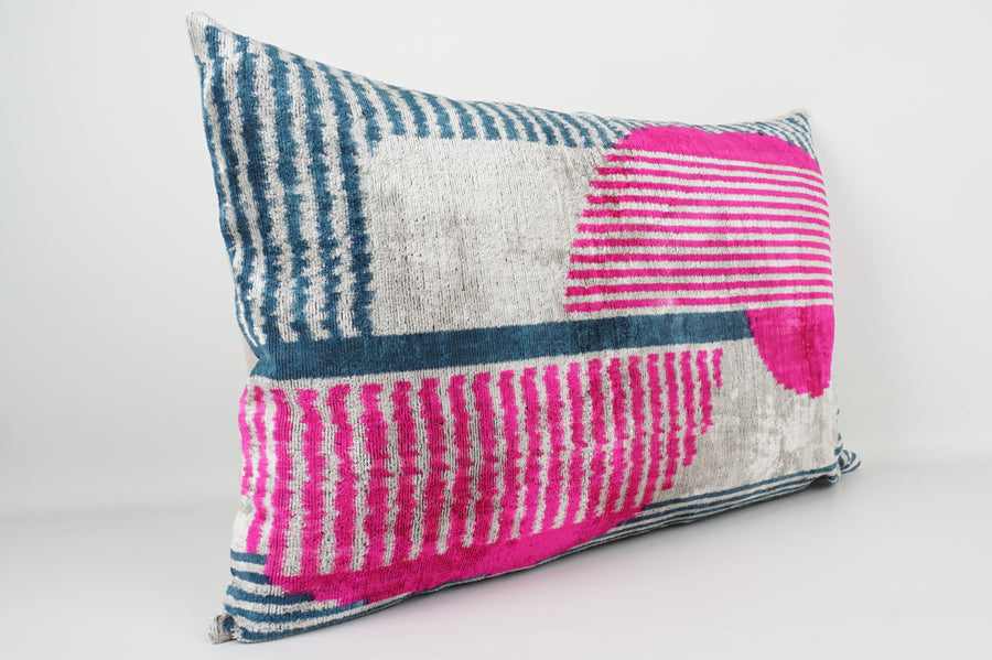 HANDMADE- IKAT SILK/VELVET PILLOWCASE