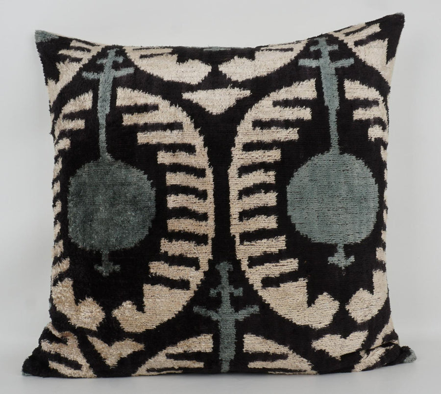 HANDMADE- IKAT SILK/VELVET PILLOWCASE