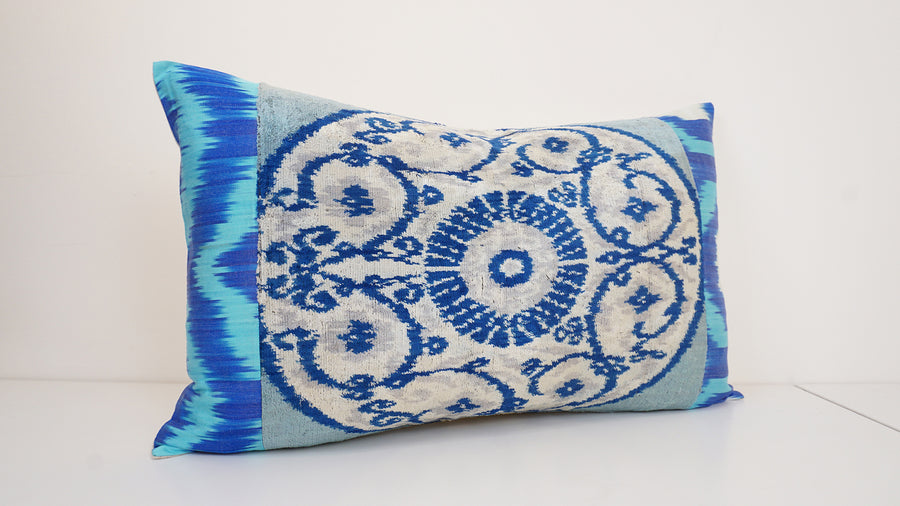 Ikat Velvet  Patchwork Pillow Cover