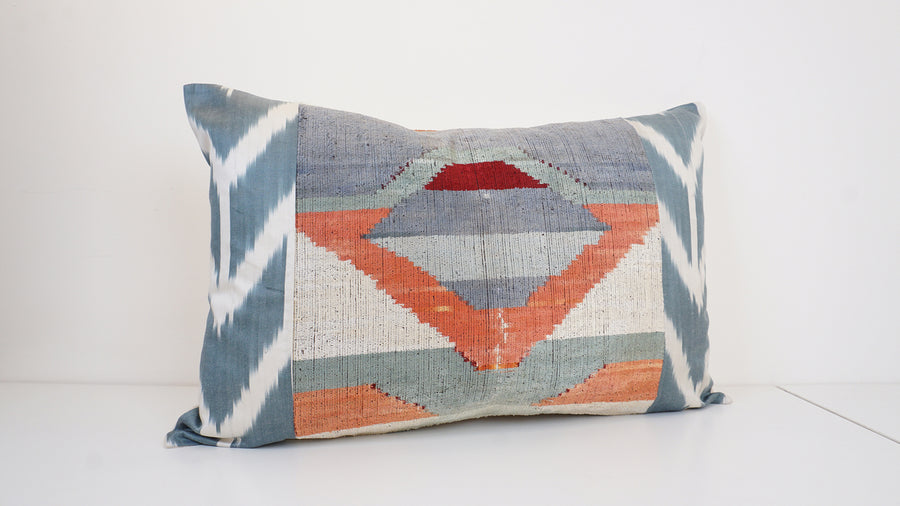 Ikat Velvet  Patchwork Pillow Cover