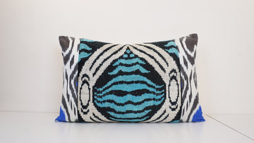 Ikat Velvet  Patchwork Pillow Cover