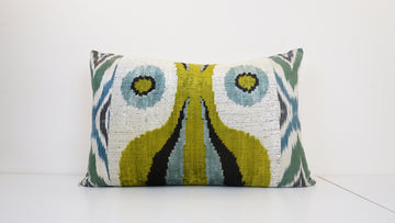 Ikat Velvet  Patchwork Pillow Cover