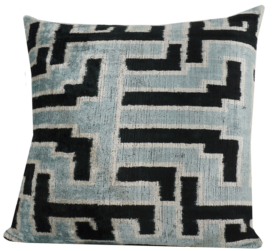 HANDMADE- IKAT SILK/VELVET PILLOWCASE