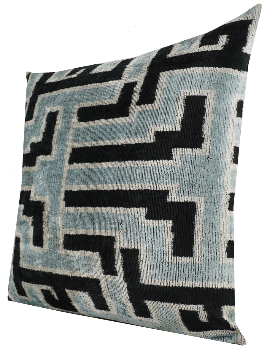 HANDMADE- IKAT SILK/VELVET PILLOWCASE