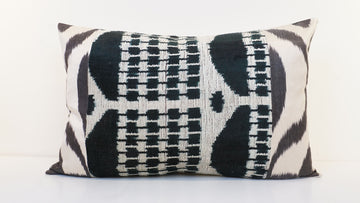 Ikat Velvet  Patchwork Pillow Cover