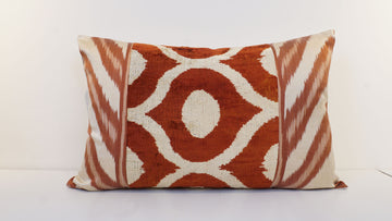 Ikat Velvet  Patchwork Pillow Cover