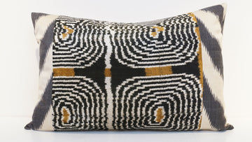 Ikat Velvet  Patchwork Pillow Cover