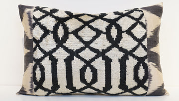 Ikat Velvet  Patchwork Pillow Cover