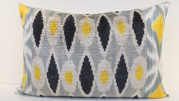 Ikat Velvet  Patchwork Pillow Cover