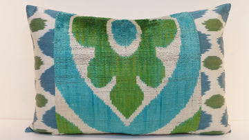 Ikat Velvet  Patchwork Pillow Cover