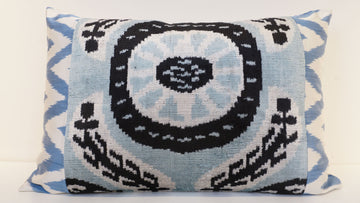 Ikat Velvet  Patchwork Pillow Cover
