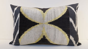 Ikat Velvet  Patchwork Pillow Cover
