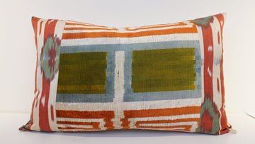 Ikat Velvet  Patchwork Pillow Cover