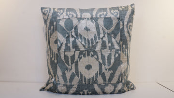 Ikat Velvet  Patchwork Pillow Cover