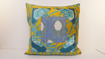 Ikat Velvet  Patchwork Pillow Cover