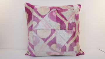Ikat Velvet  Patchwork Pillow Cover