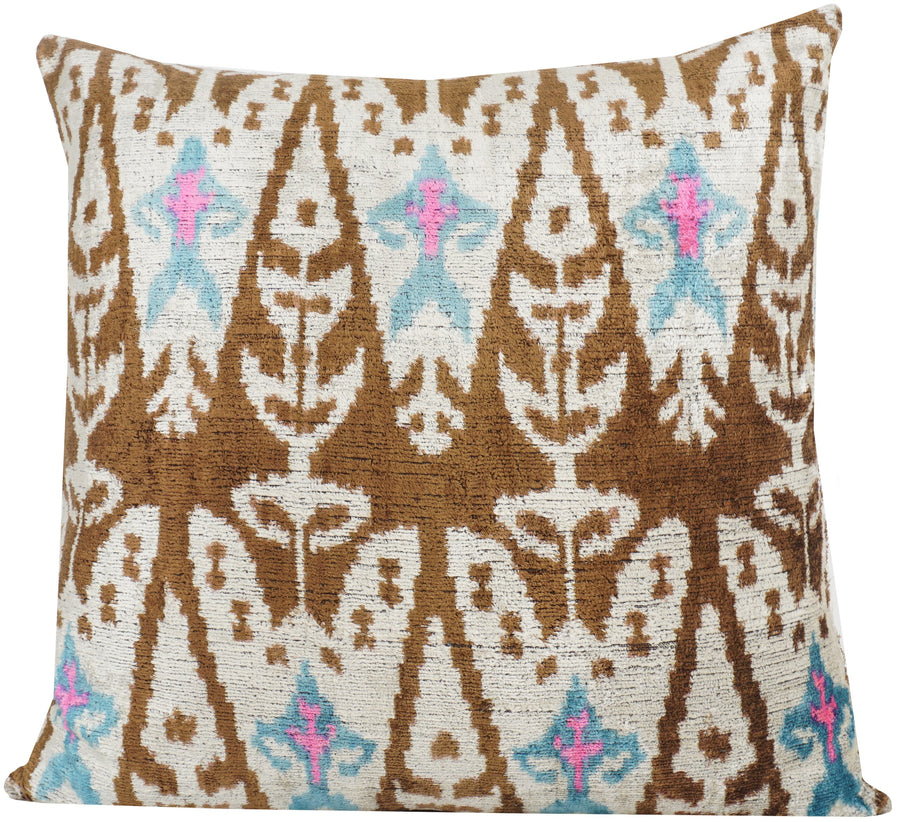 HANDMADE  IKAT SILK/VELVET PILLOWCASE