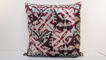 Ikat Velvet  Patchwork Pillow Cover