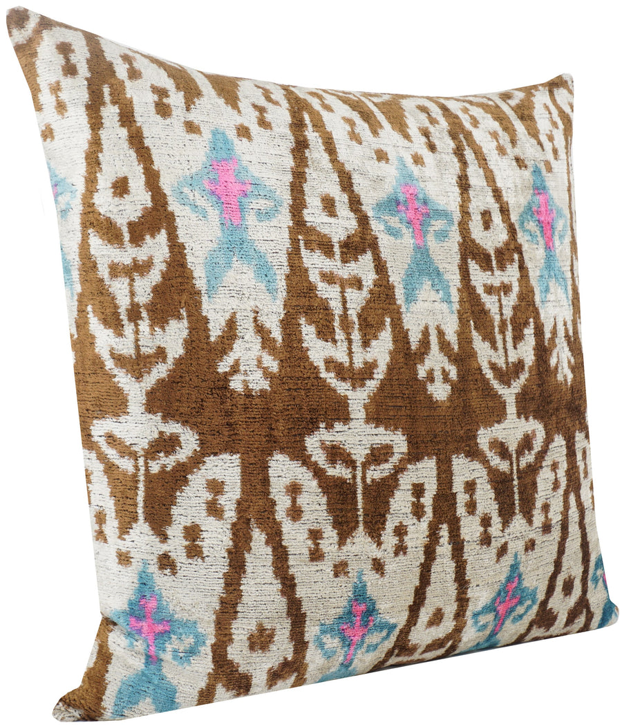 HANDMADE  IKAT SILK/VELVET PILLOWCASE