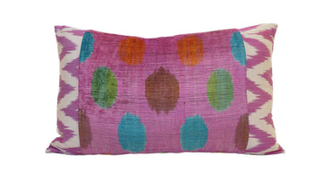 Ikat Velvet  Patchwork Pillow Cover