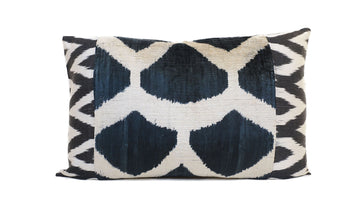 Ikat Velvet  Patchwork Pillow Cover