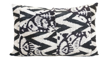 Ikat Velvet  Patchwork Pillow Cover