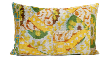 Ikat Velvet  Patchwork Pillow Cover