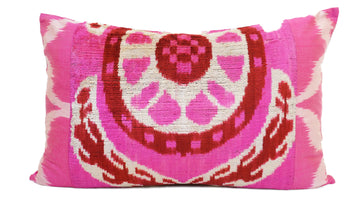 Ikat Velvet  Patchwork Pillow Cover