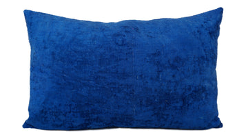 PERISAN BLUE- IKAT SILK/VELVET PILLOWCASE