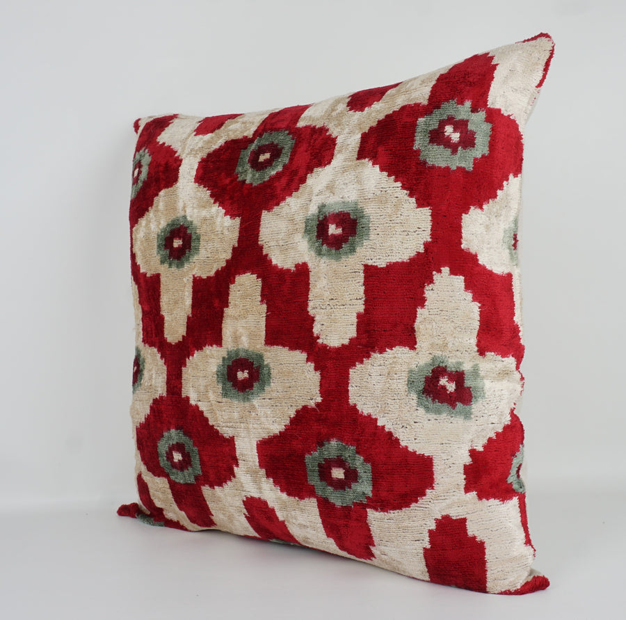 HANDMADE- IKAT SILK/VELVET PILLOWCASE