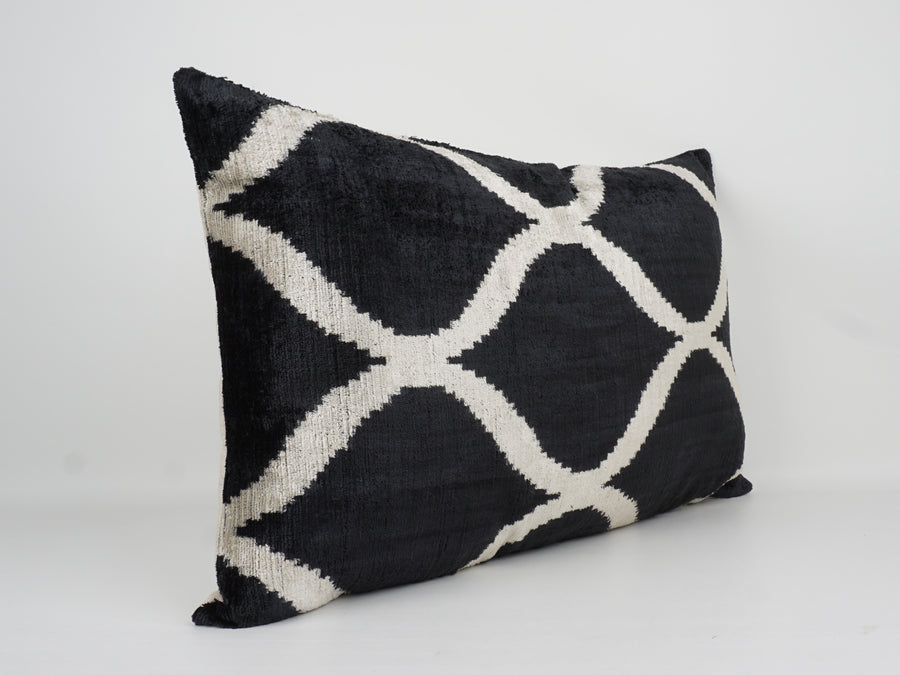 HANDMADE- IKAT SILK/VELVET PILLOWCASE