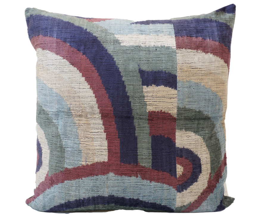 SHIP COVE- IKAT SILK/VELVET PILLOWCASE