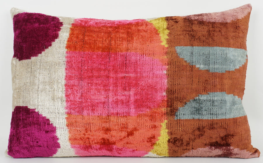 HANDMADE- IKAT SILK/VELVET PILLOWCASE