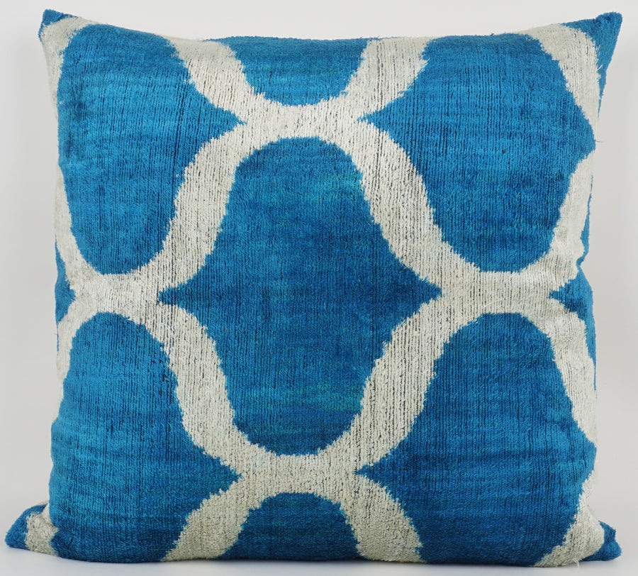 HANDMADE- IKAT SILK/VELVET PILLOWCASE