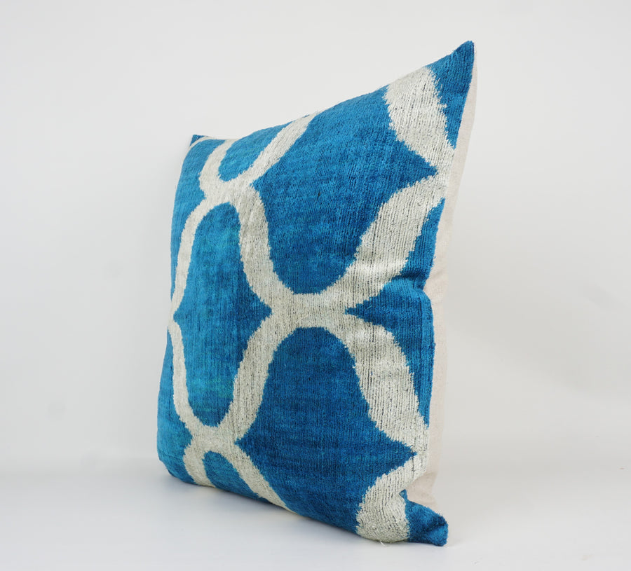 HANDMADE- IKAT SILK/VELVET PILLOWCASE