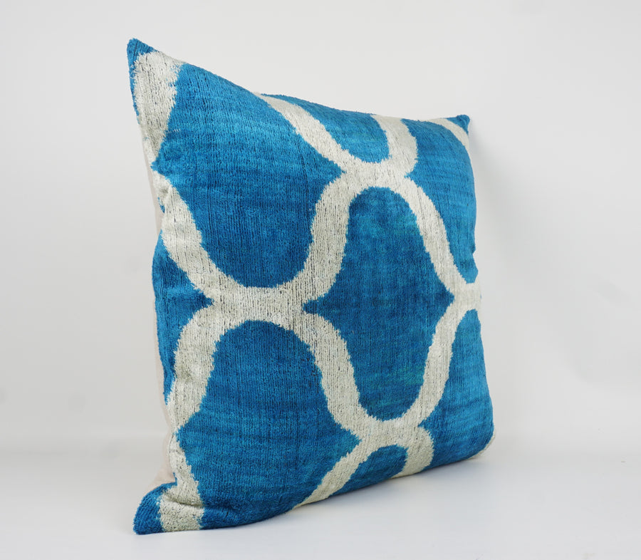 HANDMADE- IKAT SILK/VELVET PILLOWCASE