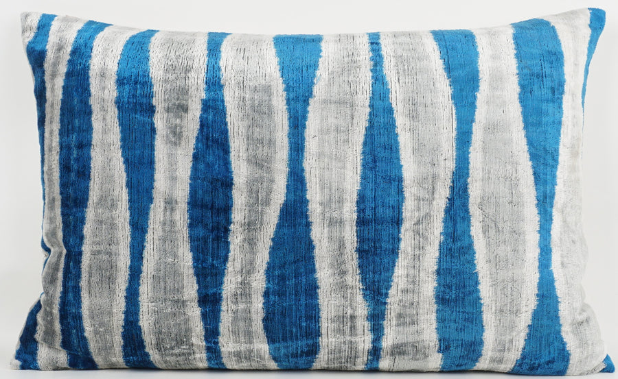 HANDMADE- IKAT SILK/VELVET PILLOWCASE