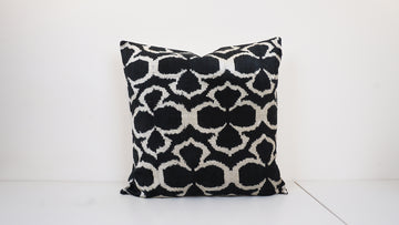 Ikat Velvet Pillow Cover, 20'' x 20'' , İkat Velvet Square Pillow,