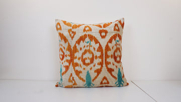 Ikat Velvet Pillow Cover, 20'' x 20'' , İkat Velvet Square Pillow,