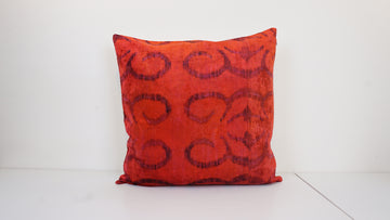 Ikat Velvet Pillow Cover, 20'' x 20'' , İkat Velvet Square Pillow,