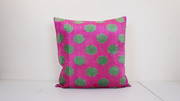 Ikat Velvet Pillow Cover, 20'' x 20'' , İkat Velvet Square Pillow,